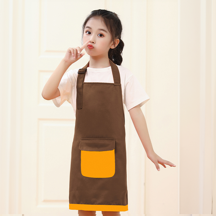 【7工作天起貨】防水拼色口袋兒童圍裙